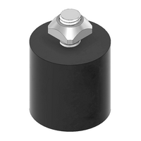 MODULAR SOLUTIONS DOOR PART&lt;BR&gt;30 SERIES 30MM X 30MM RUBBER DOOR STOP M8 STUD W/HARDWARE